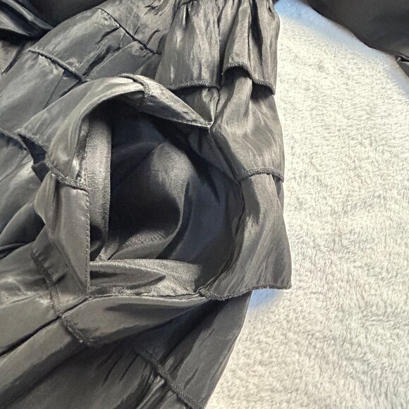 Mycra Pac Life Womens Hooded Button Front Tiered Raincoat Jacket S/M Black Artsy - Picture 6 of 11